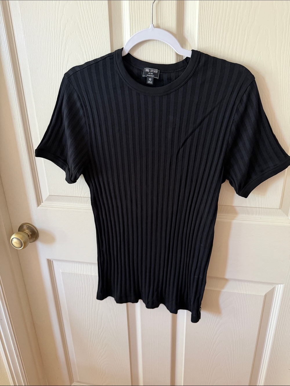 Todd Snyder Black Ribbed Short-Sleeve Tee Sz XS. Box46